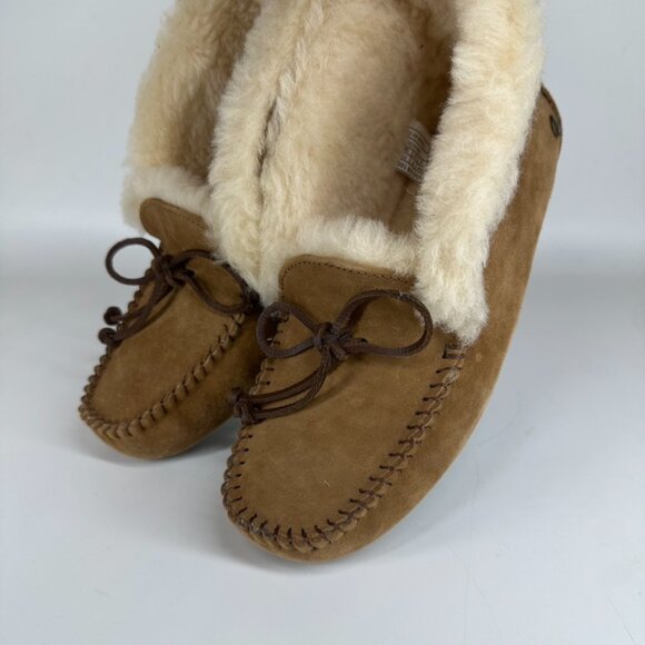UGG ALENA CHESTNUT SHEARLING LINED MOCCASIN SLIPPERS US 5 - Picture 9 of 16